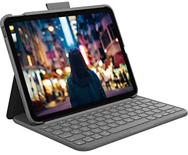 Logitech iPad (10th generation) Keyboard Case | Slim Folio with integrated wireless keyboard (Graphite) - PAN Nordic Layout