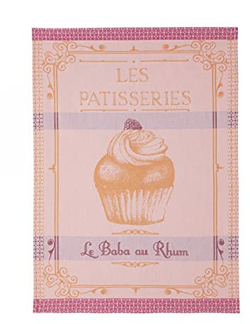 Coucke Geschirrtuch Jacquard Baumwolle Baba mit Rum Pink 50x75cm
