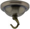 2 Pack Art Deco 67mm Diameter Small Metal Ceiling Rose and Deco Styled Metal Hook in Brushed Antique Brass Finish