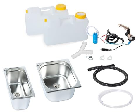 12V Miniküche Verkaufsstand Bausatz Spüle 325x265x150mm und 325x176x150mm Doppelbecken (ad-ideen)