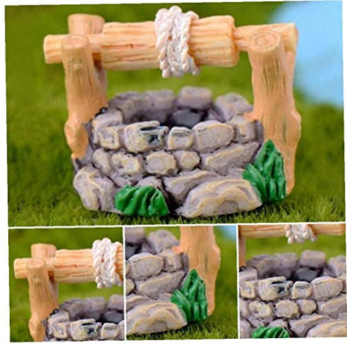 BYFRI 1pc Mini-Harz-Wasser-brunnen-Landschaft Miniatur Ornament Garten Micro Landschaft Retro -Wasser-Well-fee-Garten-Party-verzierung