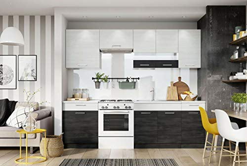 NAKA NEU Küche 240cm Schränke Küchenzeilen BETI Andersen, MONTIERT