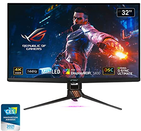 ASUS ROG Swift PG32UQX - Mini monitor LED para juegos IPS 16:9 4K UHD 144Hz IPS de 32 pulgadas con G-Sync Ultimate