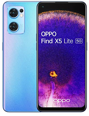 OPPO Find X5 Lite Smartphone AI Tripla fotocamera 64+8+2MP Display 6.43” Refresh rate 90HZ AMOLED FHD+ 4500mAh RAM 8GB+ROM 256GB Android 12 [Versione Italiana] Startrails Blue