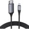 JUCONU Câble Adaptateur HDMI pour iPhone, 1080P HD Câble HDMI Moniteur de Projecteur Converter Compatible avec iPhone/iPad/iPod(2m, Gris)