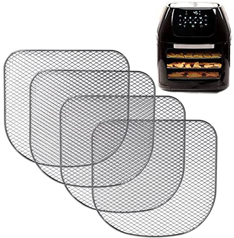 Dehydrator Rack Kompatibel mit Chefman 6,3 Quart Digital Air Fryer, für Power XL Airfryer Pro 6 QT Power Air Fryer Ofen 6QT 12,5 QT, für Caynel Air Fryer Ofen (4er-Pack) 304 Edelstahl Air Fryer Rack