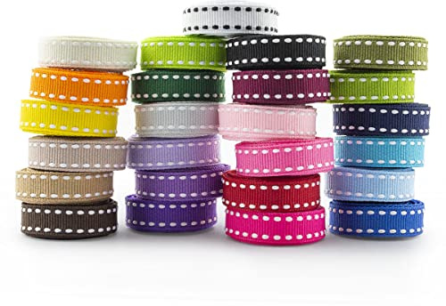 Summer-Ray Ripsband, 9 mm, 25 Farben, Vorteilspackung, 3 Meter pro Farbe