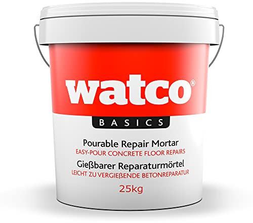 Watco Basics Pourable Repair Mortar - Fill Cracks and Holes Quickly and Easily - Just Mix with Water and Pour - Ideal for Interior or Exterior Concrete