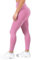 SMILODOX Leggings Damen Amaze Pro mit Scrunch, Butt Lift Sporthose High Waist V-Shape Trainingshose Seamless Blickdicht Yogahose Für Sport Fitness Alltag, Größe:XS, Color:Dunkelpink Melange