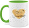 Tasse Tassen 325ml - Aufdruck selbst gestalten - Dein Wunschtext I Geschenk personalisiert Weihnachten I Vatertag I Muttertag I Geburtstag - 325 ml - Hellgrün - kaffeetasse freundin custom mug