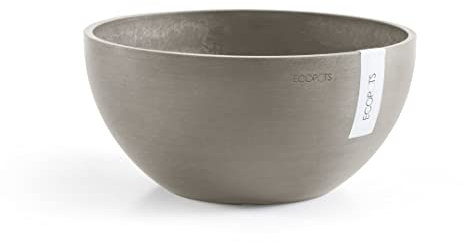 Ecopots Pflanzschale Blumentopf Brüssel Braun Grau - Durchmesser Ø 25 cm rund groß - Pflanzentopf aus Recycling Kunststoff - Übertopf modern für Indoor und Outdoor