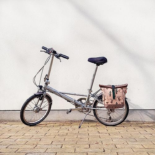 Ikuri Kleine Fahrradtasche 20-26’’ für Kinder Falträder Klappräder aus Plane mit Umhängegurt – Modell Cactus