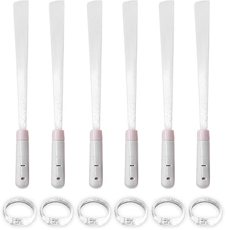 Riisoyu 12 Stück LED Leuchtwedel, Weiß Glasfaser Leuchtstab 3 Modi blinkende 6 Partyknicklichter mit 6 LED Armbänder Hochzeit Leuchtwedel für Hochzeit Weihnachten Party Konzert