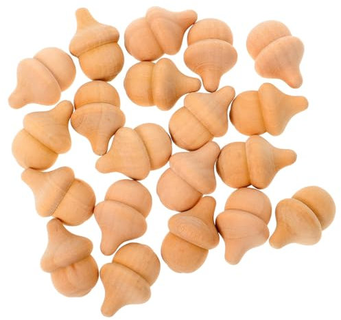 PRETYZOOM 20 Stück Tannenzapfen Aus Holz Unvollendete Weihnachten Diy Natürliches Holzhandwerk Unbemalte Eicheln Aus Holz Holzpflöcke Puppen-Weihnachtsbaumschmuck