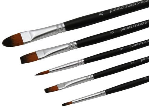 Paintersisters Pinselset Soft 5er-Set Riva, Profi Künstler Pinsel-Set für Acryl, Öl, Aquarell, Gouache - Farben & Malerei