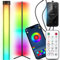 Retoo Stehlampe LED RGB Wohnzimmer, APP-gesteuert Ecklampe dimmbare Fernbedienung Stehleuchte, 10W dimmbar, mit Musik-Sync-Timer LED-Stehlampe, moderne RGB-Farbwechsel-Stehlampe