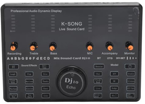 Tosuny Gaming Audiomixer, Soundboard, Live Soundkarte, PC Mixer mit 12 Arten Elektrischer Soundeffekte, Voice Changer Soundkarte, Filterung von Umgebungsgeräuschen