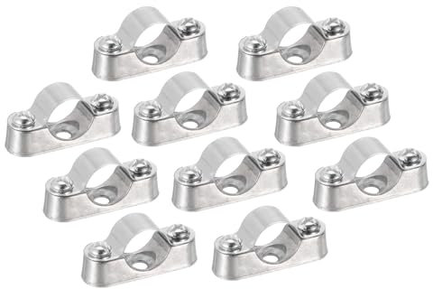 TA-VIGOR 50Pcs Pipe Support Bracket Clamp, 16mm Pipe Wall Ceiling Mount Straps for Tube Wire Fixing, Laying Plumbing, Electricity, Exhaust