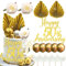 LaVenty Tortendeko Goldene Hochzeit 50 Golden Years Cake Topper Goldene 50. Geburtstag Kuchendeko Torten Topper Goldene Hochzeit Tortendeko