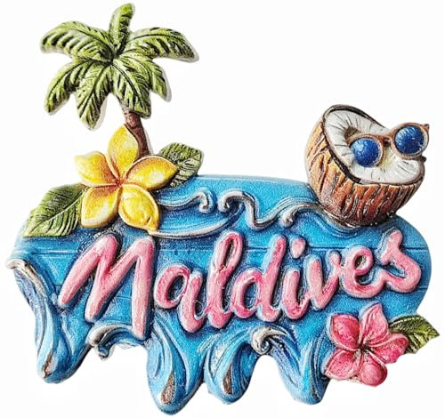 Kühlschrankmagnet Malediven, Touristen-Souvenir, 3D-Kühlschrankdekoration, Bastel-Kollektion