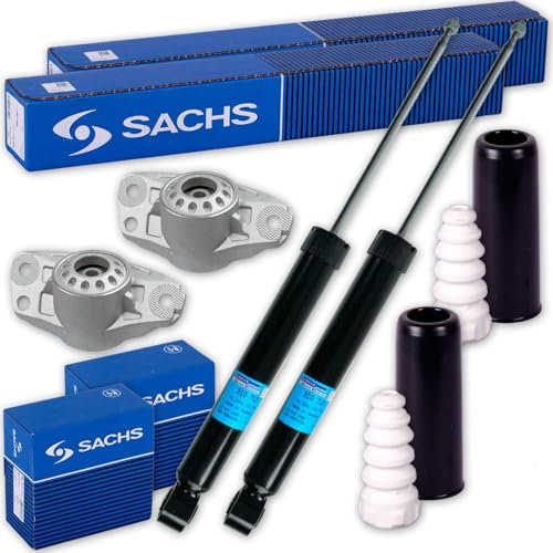 2x SACHS Stoßdämpfer + Domlager + Protection-Kit hinten passend für