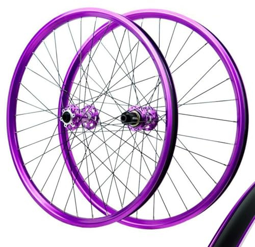 GEIRONV Steckachsen Fahrrad Vorder Und Hinterrad, Aluminiumlegierung Doppelwandfelgen Vorne 2 Hinten 4 Lager 7-12 Geschwindigkeiten Scheibenbremse MTB-Radsatz
