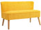 HOMCOM Sofa 2 Sitzer modern Couch ohne Armlehne Gepolstert Polstersofa mit Cord-Optik, klein Loungesofa mit Holzbeine für Wohnzimmer, 117 x 56,5 x 77 cm, Gelb