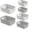 Vivikivi 6 Pcs Plastic Storage Boxes Storage Baskets of 3 Sizes Storage Container for Kitchen Bathroom Office Shelves Storage Bins with Handle