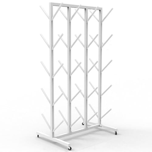 Boxing Gloves Storage Rack, Metal Boxing Gloves To Dry Out With Universal Wheels, Floor-Standing Hang Up Boxing Gloves Display Stand(70x55x130cm)