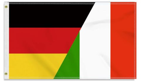 Grande 90 × 150 cm bandiera della Germania Italia, grande striscione dell'amicizia tedesca 150D italiana, resistente bandiera della Germania, stampa laterale, decorazione occhielli in ottone grande