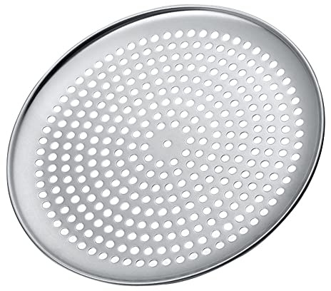 Pizza Tray Stainless Steel Pizza Pans with Holes NonStick Round Pizza Baking Tray Plate Bakery Pizza Tools Oven Outdoor Mesh Metal Net Oven Tray Size 14inch 35cm