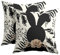 Kawani Osterhasen-Kissenbezüge, 45,7 x 45,7 cm, schwarzer Hase, Blumen, Ostern, Outdoor, dekorative Wurfkissenbezüge, Set mit 2 modernen Kissenbezügen, quadratisch, für Couch, Heimdekoration