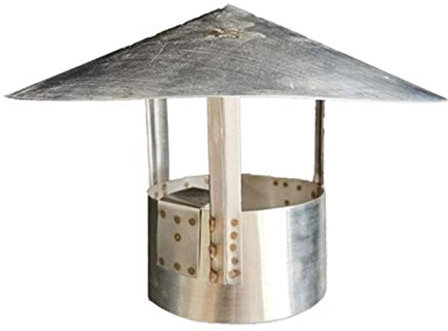 Generisch Stainless Steel Exhaust Hood Cap Waterproof Round Chimney Cooker Hood Rain Cover End Heater Flue Pipe Chimney Rain Cap 100mm
