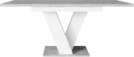 Bestmobilier Xandriel - Table à Manger Extensible - Gris et Blanc - 4 à 6 Personnes