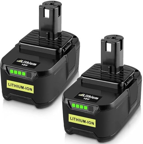 2 pieces 18V 5.5Ah Replacement Battery for Ryobi 18V Battery RB18L50 RB18L40 RB18L25 RB18L15 with LED Indicator