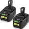 2 pieces 18V 5.5Ah Replacement Battery for Ryobi 18V Battery RB18L50 RB18L40 RB18L25 RB18L15 with LED Indicator