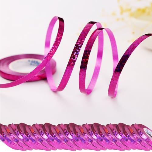 240 Meter Luftschlangen Rosenrot, 24 Rollen Streamers Rosenrot, ideal für Silvester, Karneval, Fasching, Hochzeit Deko, Geschenkband, Partydekorationen und alle Arten von festlichen Dekorationen