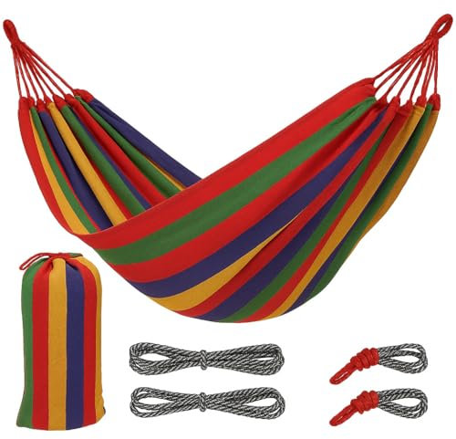 GlassZilla Hängematte Baumwolle 200x80cm – Outdoor Hängematte für Garten & Balkon, 1 Person, Tragkraft 120kg, Inkl. Transportbeutel (Rot) Hinweis: Kleiner als Standard, größere Modelle im Shop