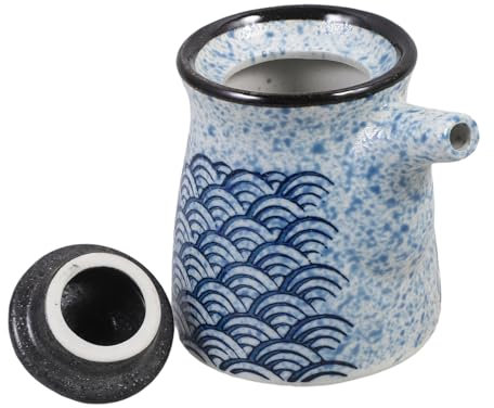 BESTYASH Japanese Ceramic Soy Sauce Dispenser Pot Stylish Oil Bottle for Vinegar and Seasoning Rustic Design Kitchen Accessory for Daily Use