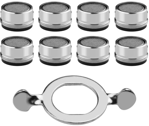 Set Di 8 Regolatori M24, Rubinetto, Filtro Con Filtro In Acciaio Inox E ABS, Con 8 Guarnizioni E 1 Chiave Cromata, Adatti Per Aeratori Per Rubinetti In Bagni E Cucine