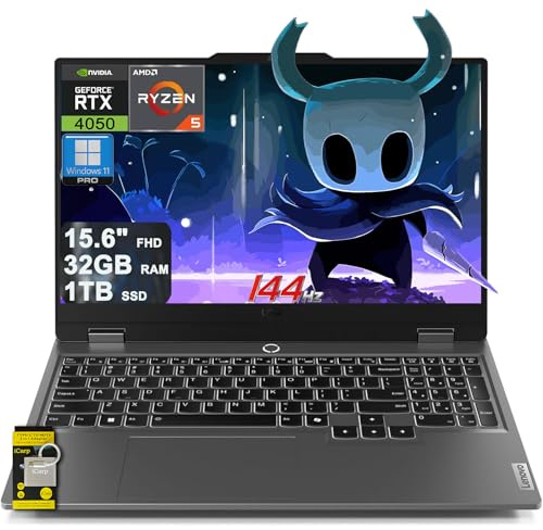 Lenovo LOQ Gaming Laptop 15.6 FHD 144Hz (100% sRGB G-SYNC) AMD Quad-core Ryzen 5 7235HS 32GB DDR5 1TB SSD GeForce RTX 4050 Backlit Nahimic Privacy Camera Rapid Charge Win11Pro w/ICP Hub