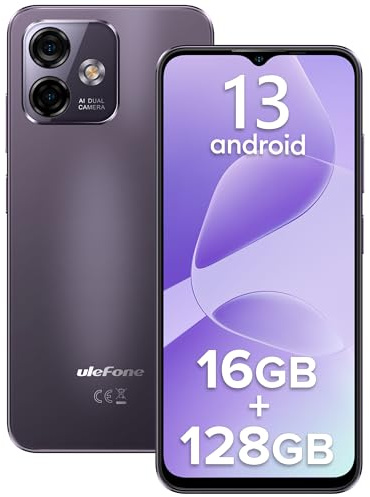 Ulefone Note 16 Pro Smartphone Ohne Vertrag 50MP+8MP Handy Günstig 16GBRAM+128GBROM/TF-256GB 4400mAh 6.52 HD+ 4G Dual SIM Android Handy Ohne Vertrag GPS/OTG/Face ID/Fingerabdruck Violett