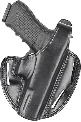 BIANCHI® 7 Shadow II Zivilholster, Leder, schwarz/braun, (Links, Größe 14, Glock 17,22, schwarz)