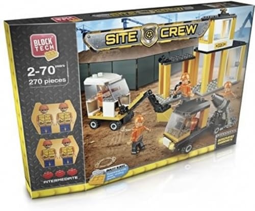 Block Tech Children’s Construction Site Crew Play Set 233 Building Brick Blocks