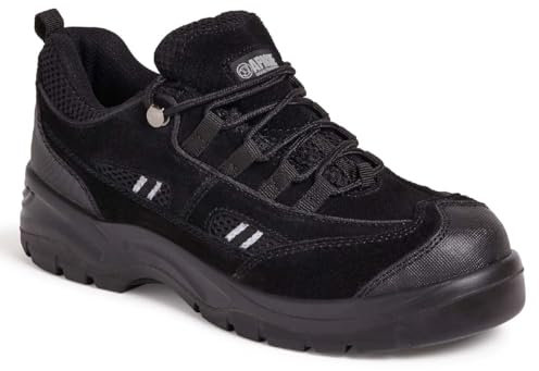 Apache AP302SM Safety Trainer | Size 3 UK | Black Suede | Steel Toe Cap | Midsole Protection | Anti Scuff Toe Guard | S1P and SRC Safety Approved