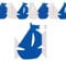 PARTY DISCOUNT Girlande Schiffe, blau/weiß, 3 m