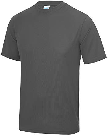 Just Cool Mens Performance Plain T-Shirt (S) (Charcoal)