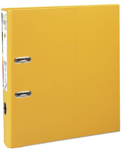 Exacompta 53149E 10er Pack Premium Kunststoff-Ordner Prem´Touch. 5 cm schmal DIN A4 MAXI Ringordner Aktenordner Briefordner Büroordner Plastikordner Schlitzordner gelb