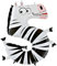 Grabo 45-0WE-P Anzahl Folienballon, Mehrfarbig, Zebra - Zahl: 5