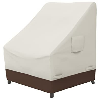 Amazon Basics Abdeckung für Gartenstuhl mit hoher Rückenlehne, Beige/Hellbraun, 1er-Pack